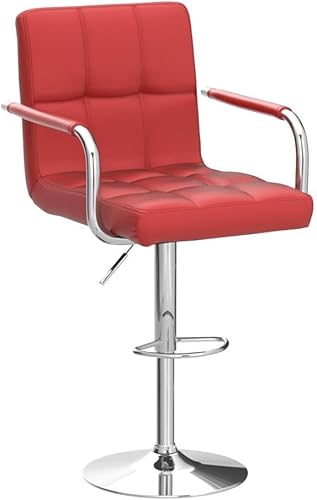 Miniatura 84 de Yaheetech Juego de 2 taburetes de bar ajustables de piel sintética, taburetes de mostrador modernos con respaldo y reposapiés, taburetes de bar