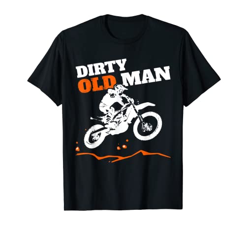 Uomo Uomo Vintage Vecchio Sporco Dirt Bike Divertente Motocross Maglietta