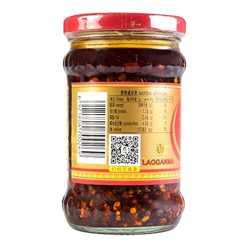 Lgm Lao Gan Ma Spicy Chili Crisp Spicy Chinese Chili Oil Hot Sauce With Roasted Chili Pepper Flakes | 7.41Oz 210G (1 Jar) + One Ninechef Golden Color Spoon (1 Jars + 1 Spoon), 7.41 Ounce (Pack Of 1) #TOP2