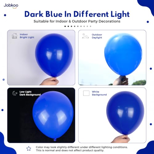 Image of Jobkoo Blue Balloons 12 Inch, 50Pcs Dark Royal Blue Latex Balloon
