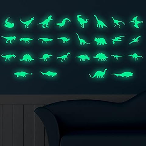 Dinosaur Wall Decals,Glow in The Dark Stickers 28pcs,Dinosaur Wall Decor for Boys Room,Dinosaur Stickers, Wall Decals for Kids Rooms Cover