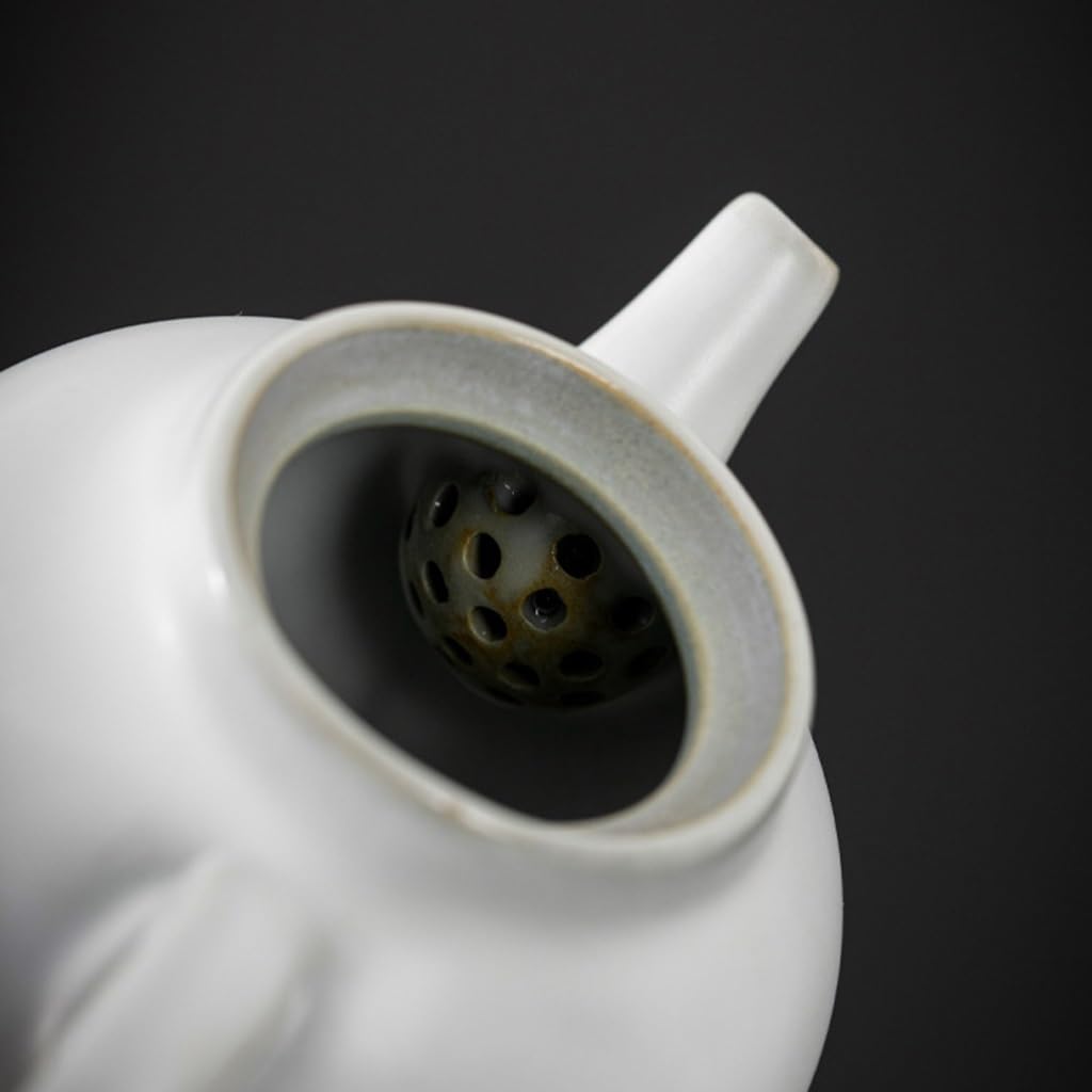 Teiera giapponese in ceramica, teiera in porcellana filtrata per uso domestico, piccola teiera nera per preparare il tè, design elegante, perfetta per foglie sfuse e bustine di tè