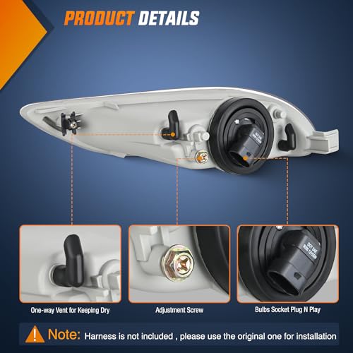 Nilight Fog Light Assembly Compatible with 2002 2003 2004 Toyota Camry 2005 2006 2007 2008 Toyota Corolla 2002 2003 2004 Toyota Camry Fog Lamps Replacement Clear Lens with 9006 12V 55W Bulbs by Nilight - Image 3