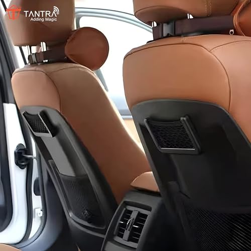 Image of TANTRA Universal Car Seat Side Back Net Storage Bag & Phone Holder Pocket Organizer for Essentials & Snacks