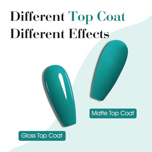 Image of CANNI Teal Green Gel Nail Polish, 1Pcs Emerald Green Gel Polish Dark Color Soak Off U V Nail Manicure Salon DIY at Home