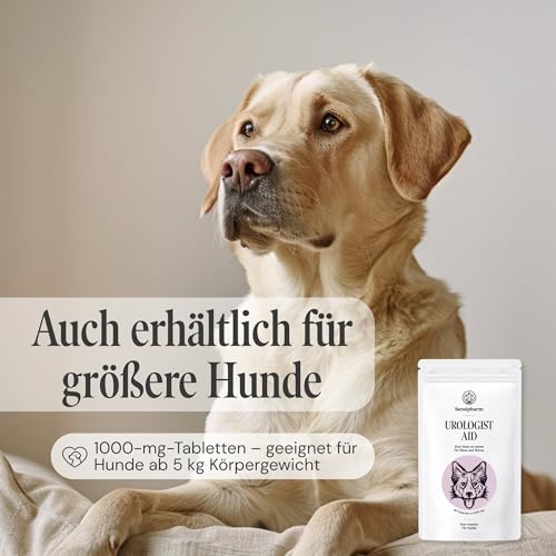 Urologist Aid 250 mg - Blasenformel bei Blasenentzündung & Blasengries für Katzen, kleine Hunde, Meerschweinchen & Kaninchen - pflanzliches Nahrungsergänzungsmittel für Blase & Harnwege - Sensipharm