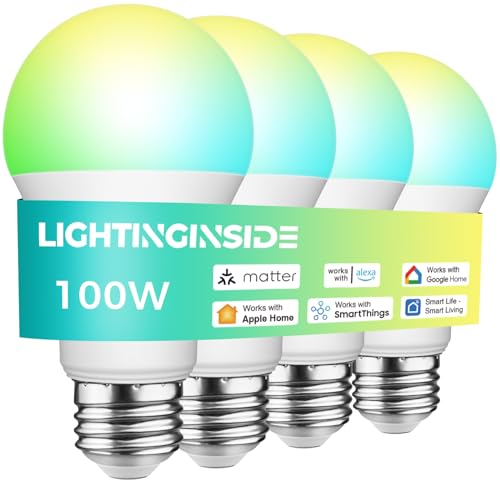 Lightinginside Matter Smart Bulb A19 RGB+CW, 100W Equiv