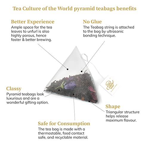 Tea Culture of The World Classic Masala Chai|Masala Tea Bags Enriched With Assam Black Tea Leaf, Cinnamon, Clove, Pepper, Ginger, Tulsi|Morning Tea, 32 Count, 32 Gram