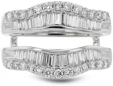 Wedding Ring Enhancer, 2.00CT Baguette Cut Lab Diamond, 14K White Gold Plated Sterling Silver