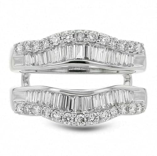 Wedding Ring Enhancer, 2.00CT Baguette Cut Lab Diamond, 14K White Gold Plated Sterling Silver2