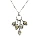 Sugar Skull Silver Burnish Plating Multi Pendant Necklace