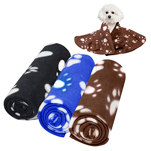 Paquete de 3 mantas de forro polar suave para perros y gatos, mantas de forro polar lavables para suaves y personalizadas para perros (70 x 90 cm) Cover