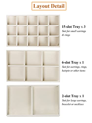 image for misaya Earring Jewelry Organizer with 5 Drawers, Birthday Gift, Clear 