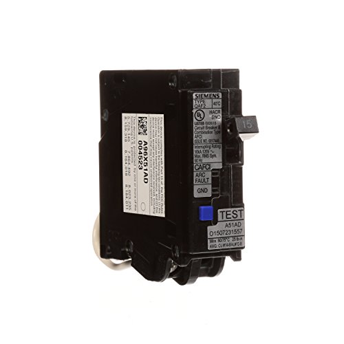 Siemens Qa115Afc 15-Amp Single Pole 120-Volt Plug-On Combination Afci Breaker, Black #TOP2