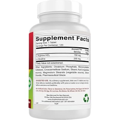 Best Naturals Arginine Citruline Complex 1000 Mg 120 Tablets