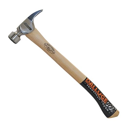 Vaughan & Bushnell 2115C Dalluge 21 oz. Framing Hammer, Serrated Face with NaiLoc Magnetic Nail Holder and Curved 18" Hickory Handle