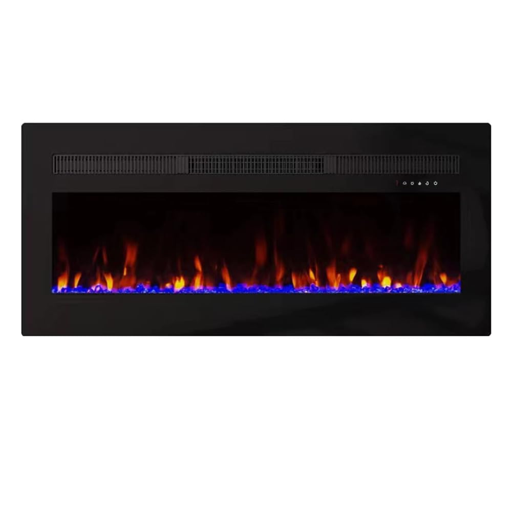 Panana Electric Fireplace Recessed and Built in, Wall Mounted, Remote Control with Timer,Touch Screen,Adjustable Flame Colors Speed (50 inch)