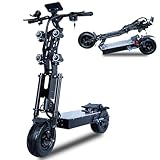 bufftieo Electric Scooter,Dual Drive 72V 10000W Motor Scooter for Adults Up to56-62 MPH & 43-75 Miles Ranges,Hydraulic Disc Brake & 13'' Vacuum Tire Adults Electric Scooter, X1372V-Black