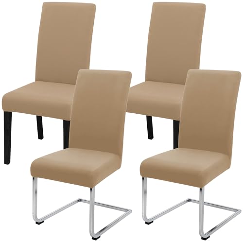Housse de Chaise Extensible Lot de 4, Housse de Protection pour Chaise Salle à Manger Amovible Lavable en Tissu Élastique, Moderne Durable pour Maison,...