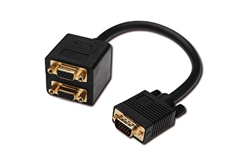 Digitus AK-310400-002-S Câble répartiteur en Y HD15 mâle/double VGA HD15 femelle Noir 20 cm