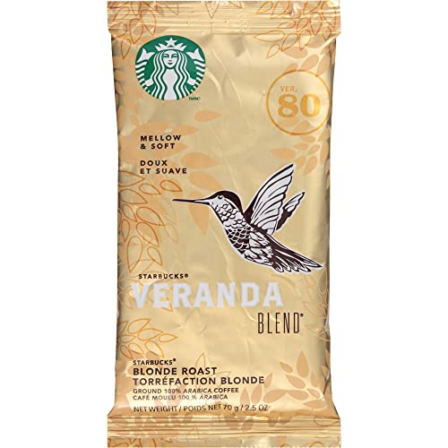Starbucks SBK11020676 Premium Blonde Roast Ground Coffee, 2.5oz (Pack of 18) Packaging may vary