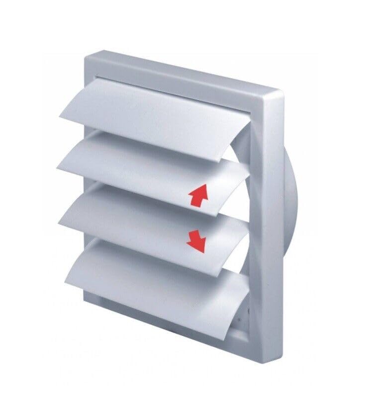 Ducting Gravity Flaps 150mm / 6" Extractor Fan Flappy Outside Air Vent Grille T79, White, 190mm x 190mm / Duct - 150mm