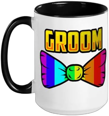 Husband To Be Love Wedding Gay Marriage Engaged Man Men Fun Ceramic Mug, Black/White, 15oz image 5