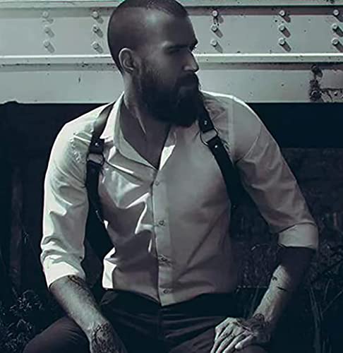 Leather Body Chain Chest Harness Belt Suspenders Adjustable Buckle Straps for Men Gay Party Costume4