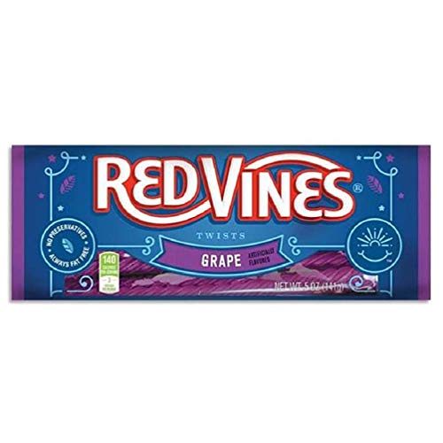 Red Vines Licorice, Grape Flavor Twists, Soft & Chewy Candy, 5Oz Trays (12 Pack) #TOP4