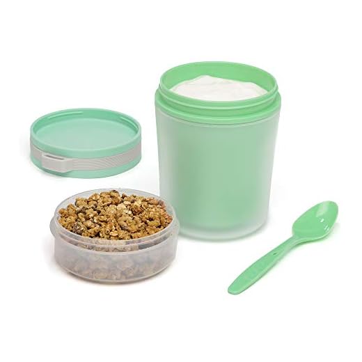 Pote térmico Goodful, com colher, 414 ml, verde