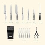 CUISINART 15 Pièces en acier inoxydable ensemble de poignées creuses, C77SS-15 Boîte en argent