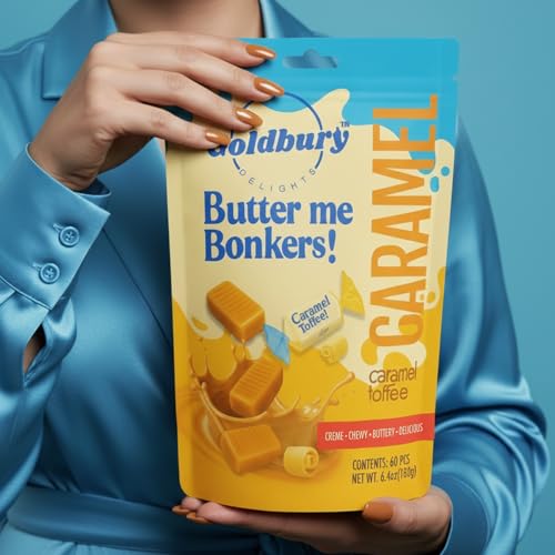 Goldbury Delights Butter Me Bonkers Caramel Toffee, 6.4 oz (Pack of 1) - Creamy, Buttery, & Delicious Individually Wrapped Chewy Caramel Toffee Candy, Ideal for Party Favors & Special Occasions - image 6