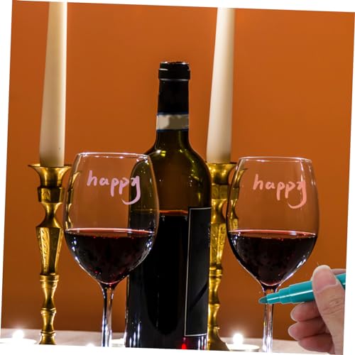 Marcador de copa de vino PRETYZOOM lavable para evitar pérdidas de copas 3