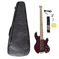 Premium ASH Solid Body for Clear, Powerful Tone:Crafted with a top-grade ASH body, this 4-string headless electric bass guitar delivers bright, clear articulation with even low- and high-frequency response. The matte finish enhances resonance and sus...