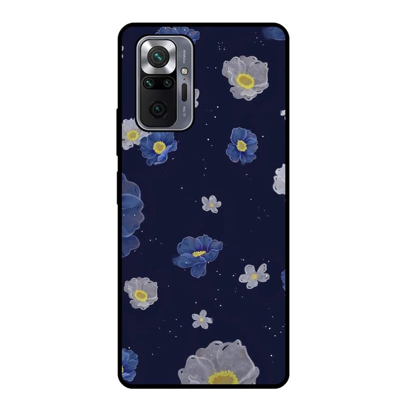 KARTXITAI Coque Compatible avec Xiaomi Redmi Note 10 Pro,Housse Étui de Protection en Silicone en Gel TPU Souple Case Cover Ultra Douce Empêche Rayures Shock-Absorption - Fleurs Bleues Blanches