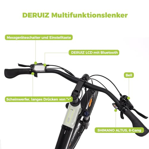 DERUIZ Quartz SUV E-mountainbike 27,5 inch met 644 Wh accu, 250 W 55 Nm motor, hydraulische remmen, 8 versnellingen derailleur, RH 46 cm, offroad & city elektrische fiets voor dames en heren, max. 150 - Afbeelding 3
