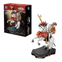 PANTASY Mittelalterlicher Ritter Bausatz, 31 cm großes Sammlermodell mit gepanzertem Kriegspferd, beweglichen Gelenken & austauschbaren Waffen – Dekorationsset für Erwachsene