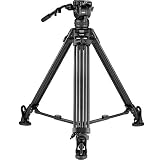 Magnus REX VT-6000 2-Stage Aluminum Video Tripod with Fluid Head, 75mm Half Ball, Extends to 65”, Ma