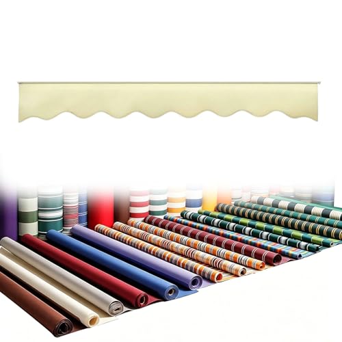 Générique Lambrequin de Remplacement pour Store Banne, H 20/25/30/40cm, Toile Polyester Déperlante 320 g/m² avec Jonc de Fixation, Terrasse Balcon...