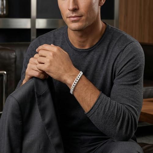 Pulsera de Plata S925 para Hombre Cadena de 9MM miniatura 3