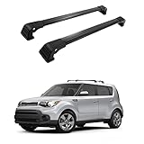Partol Roof Rack Crossbars for KIA Soul 2014-2019, Aluminum Roof Rail Cross Bar Luggage Rack Cargo Carrier for Snowboard Canoe Kayak Bike (1 Pair, Black)