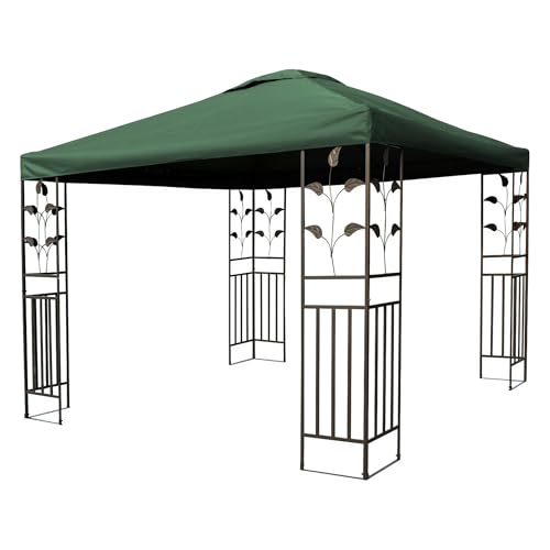 Toit de rechange pour pavillon avec revêtement en PVC (étanche) – 3 x 3 m – Polyester 270 g/m² (vert)