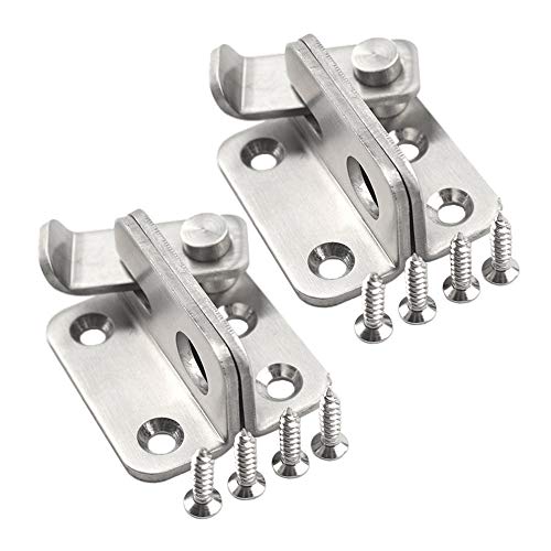 Acciaio inossidabile destro aperto lucchetto, serratura per cancello piccolo antifurto serratura porta catenaccio per finestra WC mobili Porta animale domestico (2 pezzi)