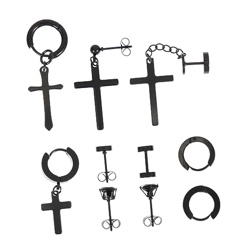 Ipetboom 10Pares Conjunto Pendientes Tachuela De Inoxidable Para Hombres Aretes Antialérgicos