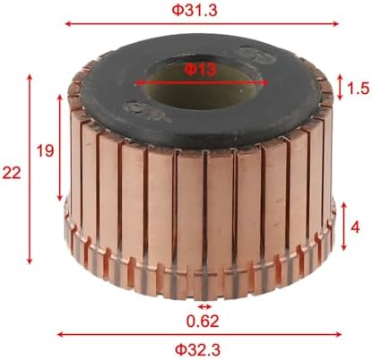 Elektrikli El Aletleri ve Elektrik Motorlarında Onarım ve Değiştirme için 28 Dişli Bakır Yivli Elektrikli Motor Komütatörü 31 3x13x19 (22) mm - Görsel 4