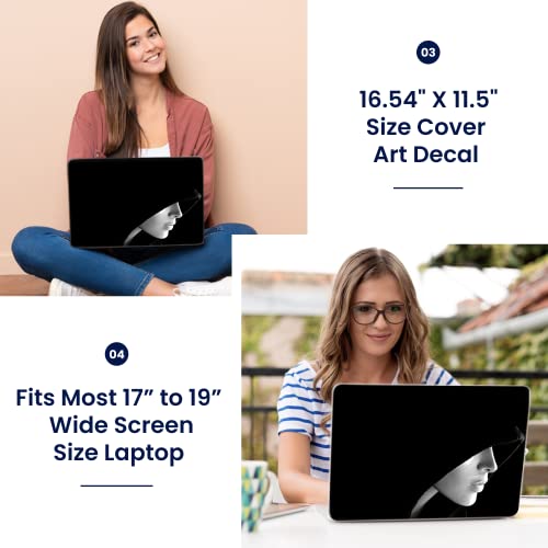 Image of LSS 17 17.3 Inches Laptop Notebook Skin Sticker with 2 Wrist Pads - Reusable Cover Protector Vinyl Sticker Cover Decal Fits 17 inch - 19 inch HP Asus Acer Samsung - Hooded Girl Pattern