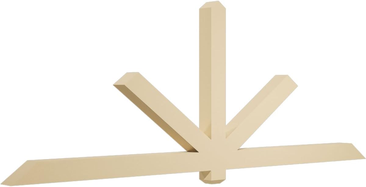 96"W x 36"H x 4"D x 4"F, 9/12 Pitch, Kennewick Signature Urethane Gable Bracket, Primed Tan