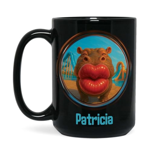 Custom Cartoon Hippo Coffee Mug with Name, Funny ...