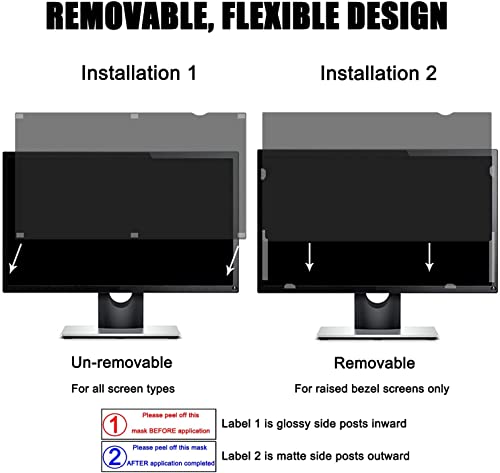 TYLGDSGS Computer Privacy Screen 24.5 Inch Removable Privacy Shield Anti Glare Monitor Protector, Two Installation Method, 16:9 Aspect Ratio Widescreen, Anti-Glare/Anti Blue Light/Anti Scratch Film by TYLGDSGS - Image 2