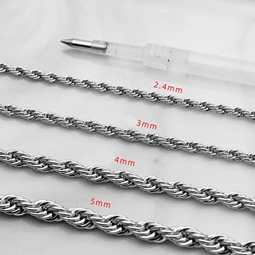 Cadena de acero inoxidable para hombre un collar resistente de eslabones clásicos 5